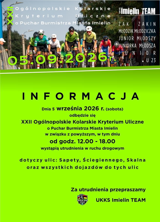 Informacja o utrudnieniach w ruchu drogowym