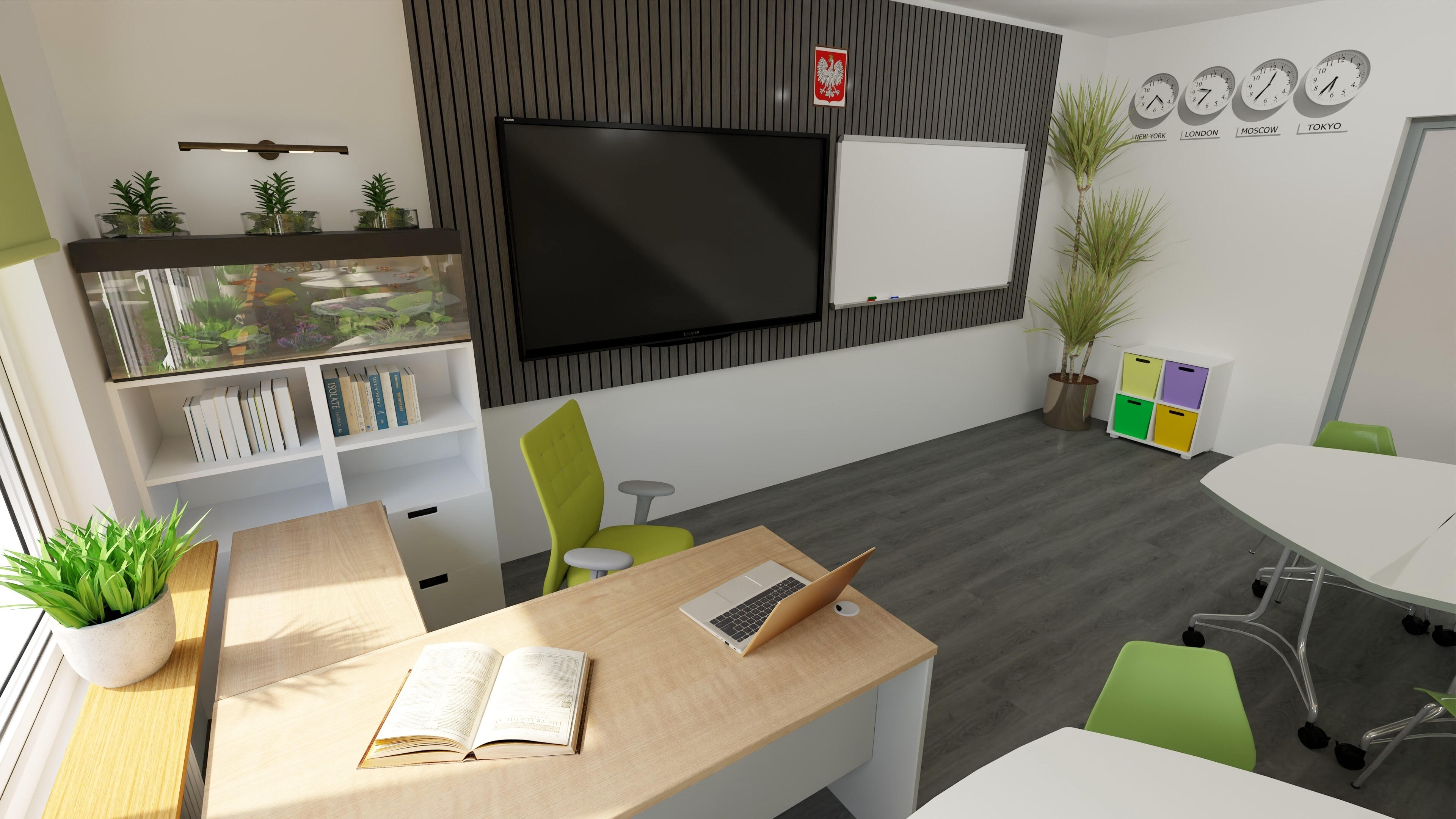 Wizualizacja nowoczesnej pracowni przyrodniczej w SP2