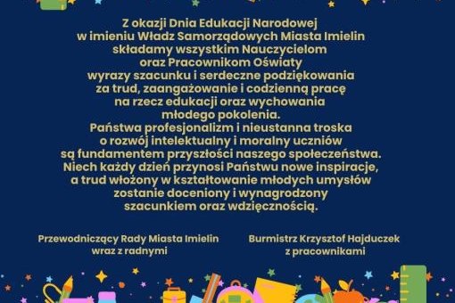 Życzenia z okazji Dnia Edukacji Narodowej