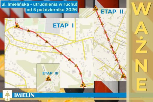 Utrudnienia w ruchu na ul. Imielińskiej – harmonogram prac drogowych od 5 października 2026 r.